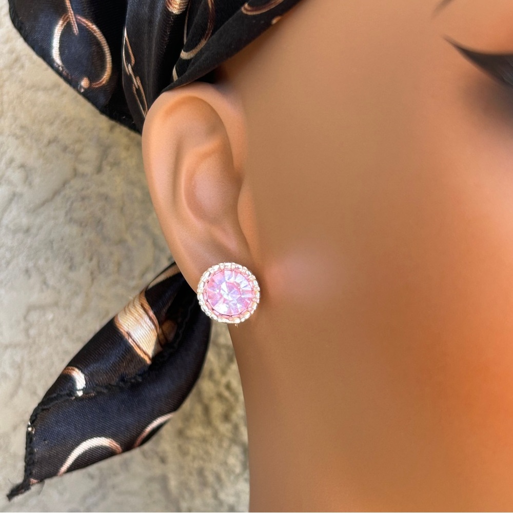 Dazzling Baby Pink Stud Earrings